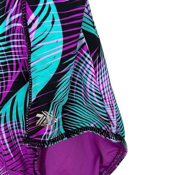 ZeroXposur Tickle High Neck Mesh Racerback One Piece Swimsuit Purple 8 - Picture 3 of 7